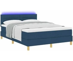 LED Čiužinio Lova su pagalve Mėlyna 140 x 190 cm audinys