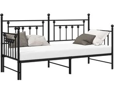 Lova Dienos lovos rėmas Juoda 75 x 190 cm Plienas