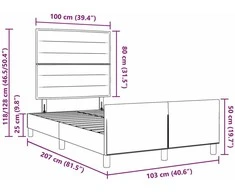 Lovos rėmas su galvūgalio Šviesiai pilka 100 x 200 cm audinys