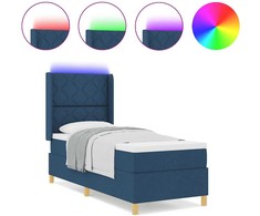 Kiemas lova su LED juostelėmis Mėlyna 80 x 200 cm audinys