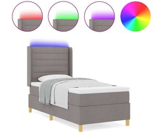 Kiemas lova su LED juostelėmis Tortora 80 x 200 cm audinys