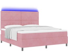 LED Čiužinio Lova su čiužiniu Rožinė 180 x 200 cm Aksomas
