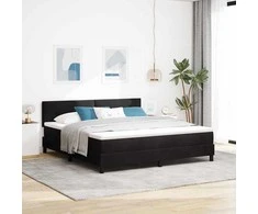 LED Čiužinio Lova su LED juostelėmis Juoda 180 x 200 cm Aksomas