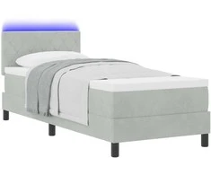 LED Čiužinio Lova su LED Šviesiai pilka 80 x 200 cm Aksomas