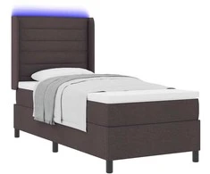 LED Čiužinio Lova Tamsiai rudas 100 x 200 cm audinys