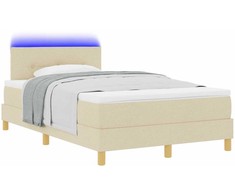 LED Čiužinio Lova su galvūgalio Kreminė 120 x 200 cm audinys