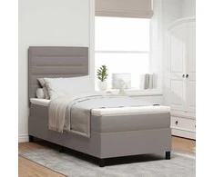 Kiemas lova su čiužiniu su LED Taupe 100 x 200 cm audinys