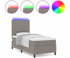 Kiemas lova su LED juostelėmis Tortora 100 x 200 cm audinys