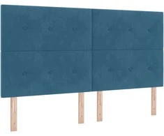 LED Čiužinio Lova Tamsiai mėlyna 180 x 200 cm Aksomas