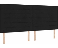 Kiemas lova su čiužiniu Juoda 200 x 200 cm audinys