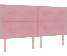 Kiemas lova su čiužiniu Rožinė 200 x 200 cm Aksomas