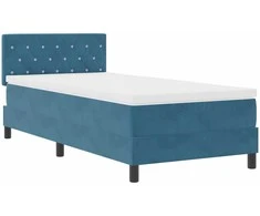 Kiemas lova su čiužiniu Tamsiai mėlyna 90 x 200 cm Aksomas