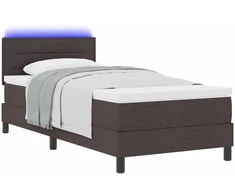 Kiemas lova su čiužiniu Tamsiai rudas 90 x 190 cm audinys