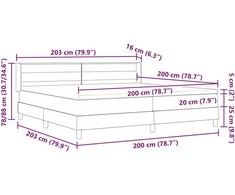 Kiemas lova su čiužiniu Tortora 200 x 200 cm audinys