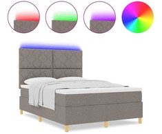 LED Čiužinio Lova su galvūgalio Tortora 140 x 190 cm audinys