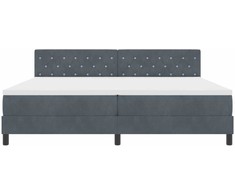 Kiemas lova su čiužiniu Tamsiai pilka 200 x 200 cm Aksomas