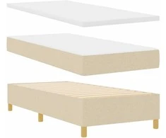 Kiemas lova su čiužiniu Kreminė 200 x 100 cm audinys