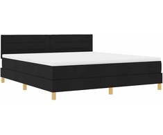 LED Čiužinio Lova su galvūgalio Juodas 180 x 200 cm audinys