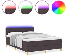 LED Čiužinio Lova Tamsiai rudas 160 x 200 cm audinys