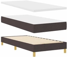 Kiemas lova su čiužiniu Tamsiai rudas 100 x 200 cm audinys