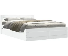 Lova Lovos rėmas 2 pcs Baltas 137 x 188 cm Apdirbta mediena