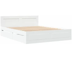 Lova Lovos rėmas 2 pcs Baltas 150 x 200 cm Apdirbta mediena