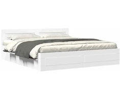 Lova Lovos rėmas 2 pcs Baltas 193 x 203 cm Apdirbta mediena