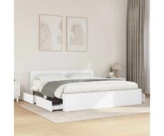 Lova Lovos rėmas 2 pcs Baltas 193 x 203 cm Apdirbta mediena