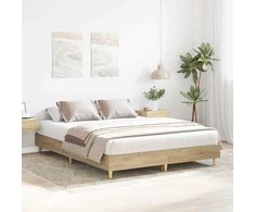 Lova Lovos rėmas 2 pcs Sonoma 152 x 203 cm Apdirbta mediena