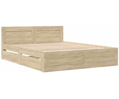 Lova Lovos rėmas 2 pcs Sonoma 153 x 203 cm Apdirbta mediena