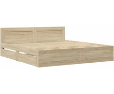 Lova Lovos rėmas 2 pcs Sonoma 193 x 203 cm Apdirbta mediena