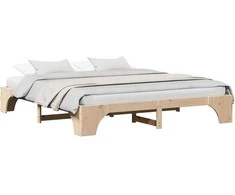 Lovos rėmas Natūrali 200 x 200 cm Kietos pušies mediena