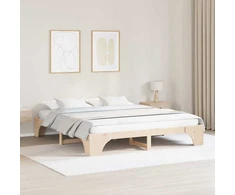 Lovos rėmas Natūrali 200 x 200 cm Kietos pušies mediena