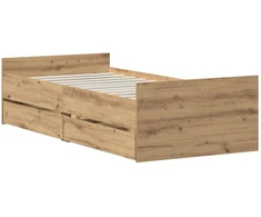 Lova Lovos rėmas Artisano ąžuolo 90 x 200 cm Apdirbta mediena
