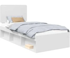 Lova Lovos rėmas Balta 100 x 200 cm Kietos pušies mediena