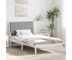 Lova Lovos rėmas Balta 100 x 200 cm Kietos pušies mediena