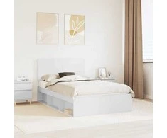 Lova Lovos rėmas Balta 135 x 190 cm Kietos pušies mediena