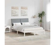 Lova Lovos rėmas Balta 135 x 190 cm Kietos pušies mediena