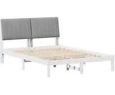 Lova Lovos rėmas Balta 135 x 190 cm Kietos pušies mediena