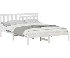 Lovos rėmas Balta 150 x 200 cm Kietos pušies mediena