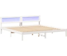 Lovos rėmas Balta 180 x 200 cm Kietos pušies mediena