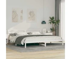 Lovos rėmas Balta 180 x 200 cm Kietos pušies mediena