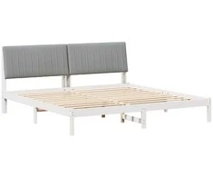 Lovos rėmas Balta 200 x 200 cm Kietos pušies mediena