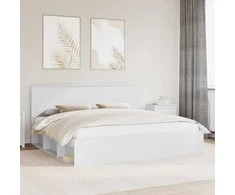 Lovos rėmas Balta 200 x 200 cm Kietos pušies mediena