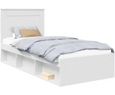 Lova Lovos rėmas Balta 75 x 190 cm Kietos pušies mediena