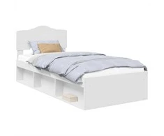 Lova Lovos rėmas Balta 75 x 190 cm Kietos pušies mediena
