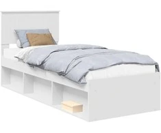 Lova Lovos rėmas Balta 75 x 190 cm Kietos pušies mediena