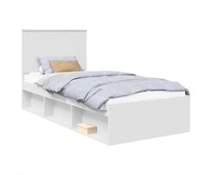 Lova Lovos rėmas Balta 90 x 190 cm Kietos pušies mediena