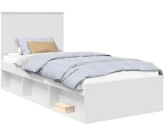Lova Lovos rėmas Balta 90 x 200 cm Kietos pušies mediena
