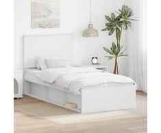Lova Lovos rėmas Balta 90 x 200 cm Kietos pušies mediena